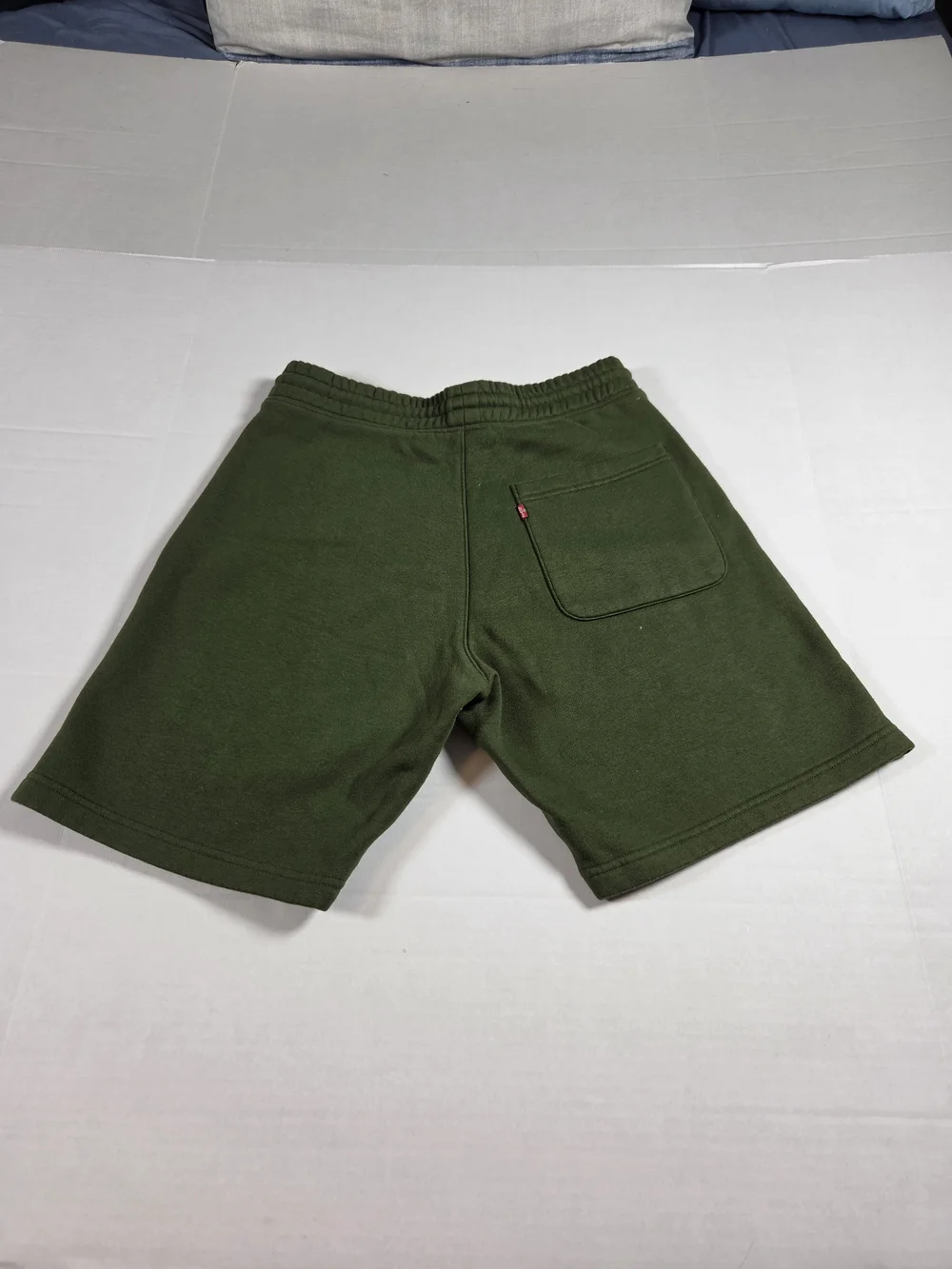 Levis Men's S Olive Green Athletic Shorts Drawstring  Cotton Blend With Pockets